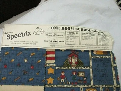 Vtg Spectrix Fabric Samples 1 Room Schoolhouse - 10 Fabric Samples - Blue - Image 1 of 4