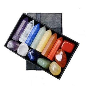 7 Chakras Reiki Healing Natural Stone Set Yoga Meditation Amulet Pendant Decor - Picture 1 of 12