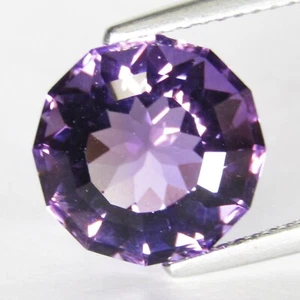 5.12Cts Unique 100% Natural Amethyst Round Custom Cut 11mm Collection Gem - Picture 1 of 3