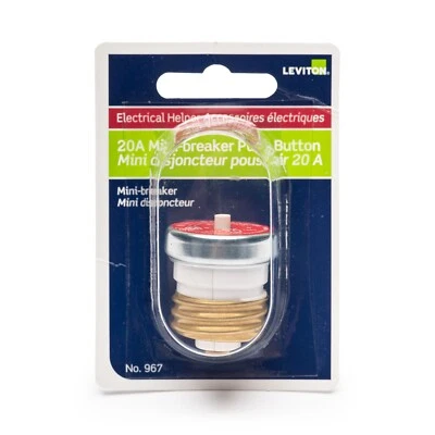 Mini interruptor de fusibles pulsador Leviton 20A - Fácil restablecimiento para sobretensiones eléctricas Foto 1 de 4