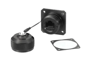 Cat6, Ruggedized Flange Mount, Anodized finish with Dust Cap (L-com) - Afbeelding 1 van 1