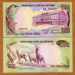 Vietnam South, 200 dong, ND (1972) P-32, UNC Antelopes - Picture 1 of 1