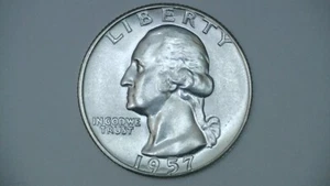 1957 Washington Quarter TYPE B REVERSE FS-901 BU Uncirculated 90% Silver Coin - Picture 1 of 3