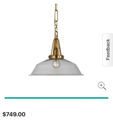 Visual Comfort Layton 14" Wide Pendant In Antique Burnished Brass - Image 1 of 2