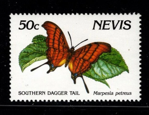 Nevis, Sc #646, MNH, 1991, BUTTERFLIES, INSECTS - Image 1 of 1