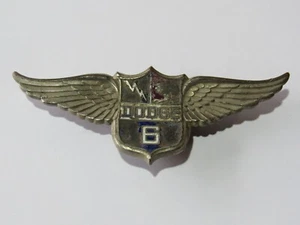 Vintage 1928 Dodge Victory 6 Winged Enamel Radiator Badge Emblem Original Rare - Picture 1 of 5
