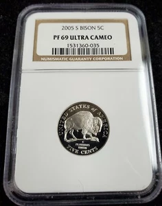 2005-S 5c Proof Bison Jefferson Nickel- NGC PF69 Ultra Cameo - Picture 1 of 4