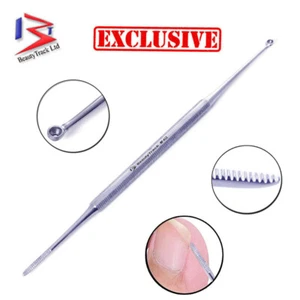 Cuticle Skin Nail Art Pusher, Manicure, Blunt Cup Curette, Ingrown Toenail File. - Picture 1 of 3