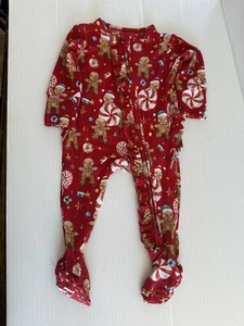 Posh Peanut One piece Red Footie Pajamas Gingerbread Man Christmas Newborn - Picture 1 of 4