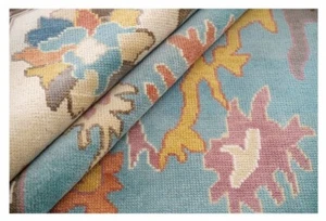 Oushak New Blue/Ivory Elegant Hand-Made Rugs for living room Antique Ethnic Rugs - Picture 1 of 10