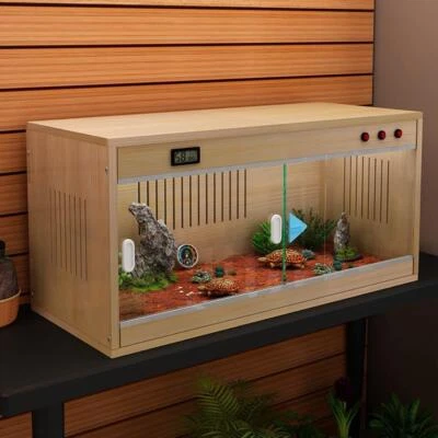 Premium Holz Reptiliengehege Reptilientank Glasterrarium 80x40x42cm DE - Bild 1 von 4