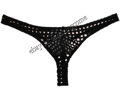 New Men's Hollow Underwear Thong Bikini Wear String Tanga Holes T-Back Pants  - Image 1 of 4