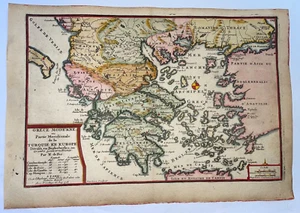 GRIECHENLAND DATIERT 1705 NICOLAS DE FER ANTIKE GRAVIERTE KARTE 18. JAHRHUNDERT - Bild 1 von 10