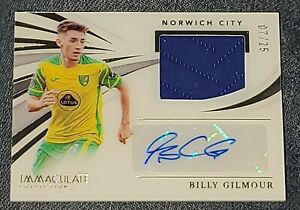 2021 Immaculée Soccer BILLY GILMOUR Patch Auto #d 7/25 Norwich City Chelsea 