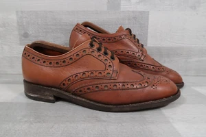 Zapatos de cuero marrón con punta de ala brogue 641T/7 para hombre LOAKE Brothers Reino Unido 9 grano de búfalo - Imagen 1 de 15