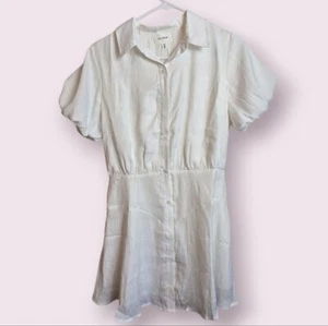 Heyson Damen Shirtkleid Small Button Down gefüttert Puffärmel Tennis Weiß Neu - Bild 1 von 15