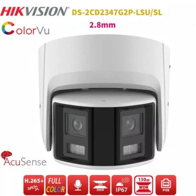 Hikvision DS-2CD2347G2P-LSU/SL Panoramic ColorVu Acusense IP  POE Camera 2.8mm - Image 1 of 4
