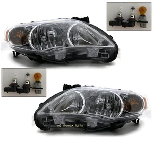NEW PAIR HEADLIGHT LAMPS FOR 2011-2013 TOYOTA COROLLA  US BUILT L LE BASE RH/LH - Picture 1 of 8