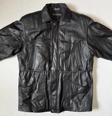 Wilsons The Leather Expert - Abrigo aislante de cuero negro para hombre - Talla mediana Foto 1 de 4