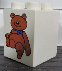 Lego Duplo White Teddy Bear Printed Block Piece 2X2 OEM - Picture 1 of 1