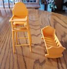 VTG 1973 MATTEL BARBIE BABY HIGHCHAIR AND CRADLE SET PRE-OWNED