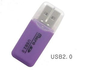 USB 2.0 Haute Vitesse - Adaptateur Lecteur Carte Mémoire Micro SD TF - Violet - Photo 1/8