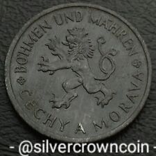 Bohemia & Moravia Czech German Occup. 1 Koruna 1943. KM#4. Zinc 1$ coin. WWII. H