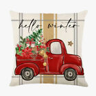 Red Truck Christmas Tree Christmas Throw Pillow Cover Winter Holiday Home Decor