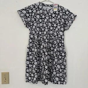 Vineyard Vines Girls' Everyday Jeysey Dress Ivory Navy Floral Printed Medium NWT - Picture 1 of 6