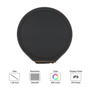 Round LCD Module 1.28in IPS 240x240 4 Wire SPI I2C Touch Capacitive 65K Colo NEW - Imagen 1 de 12