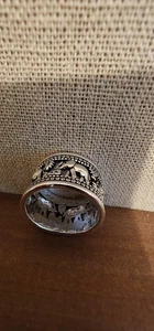 Silver Ring, Elephants Design, Size 8, New From Macy's - Picture 1 of 9