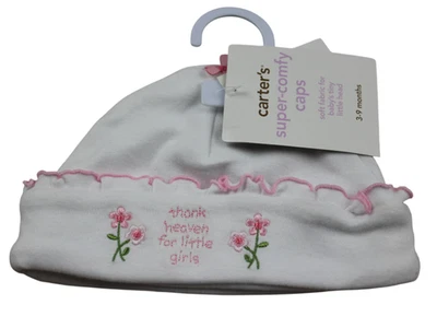Carters Vintage Baby Hat Cap Thank Heaven for Little Girls 3-6 6-9 3-9 month NWT - Image 1 of 4