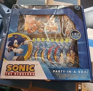 Sonic The Hedgehog Party in a Box Kit 107pcs Birthday Balloons Decorations - Picture 1 of 2
