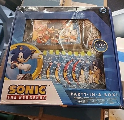 Sonic The Hedgehog Party in a Box Kit 107 piezas Globos de Cumpleaños Decoraciones Foto 1 de 2