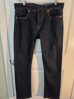 Volcom Men's Vorta Slim Straight Jeans 34x31 Blue Denim Dark Wash Zip Fly EUC - Image 1 of 4