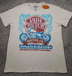 Von Dutch T Shirt Herren Large weiß neu mit Etikett Motorrad bestickt - Bild 1 von 14