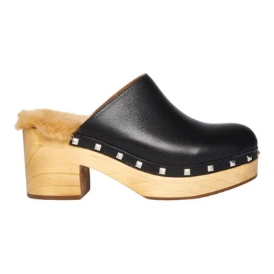 Zuecos Steve Madden Brooklyn de cuero negro para mujer talla 9,5 piel sintética Foto 1 de 4