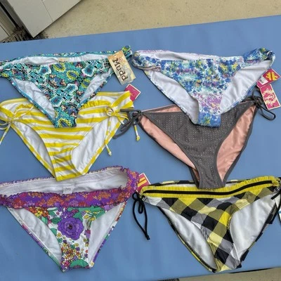 Lot Of 6 New  Swimsuit Bikini Bottoms Sz Girls Xl - Image 1 of 4