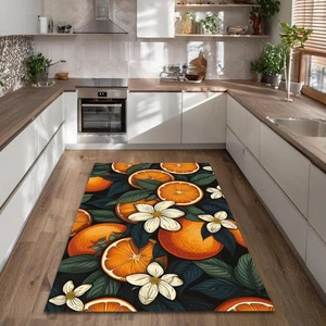 Orange Blossom Rug Botanical Floral Carpet for Bedroom Kitchen Living Room En... - Foto 1 di 6