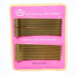 Vintage Goody 20 Count Roller Hair Fasteners Self Opening Hair Bobby Pins - Picture 1 of 3