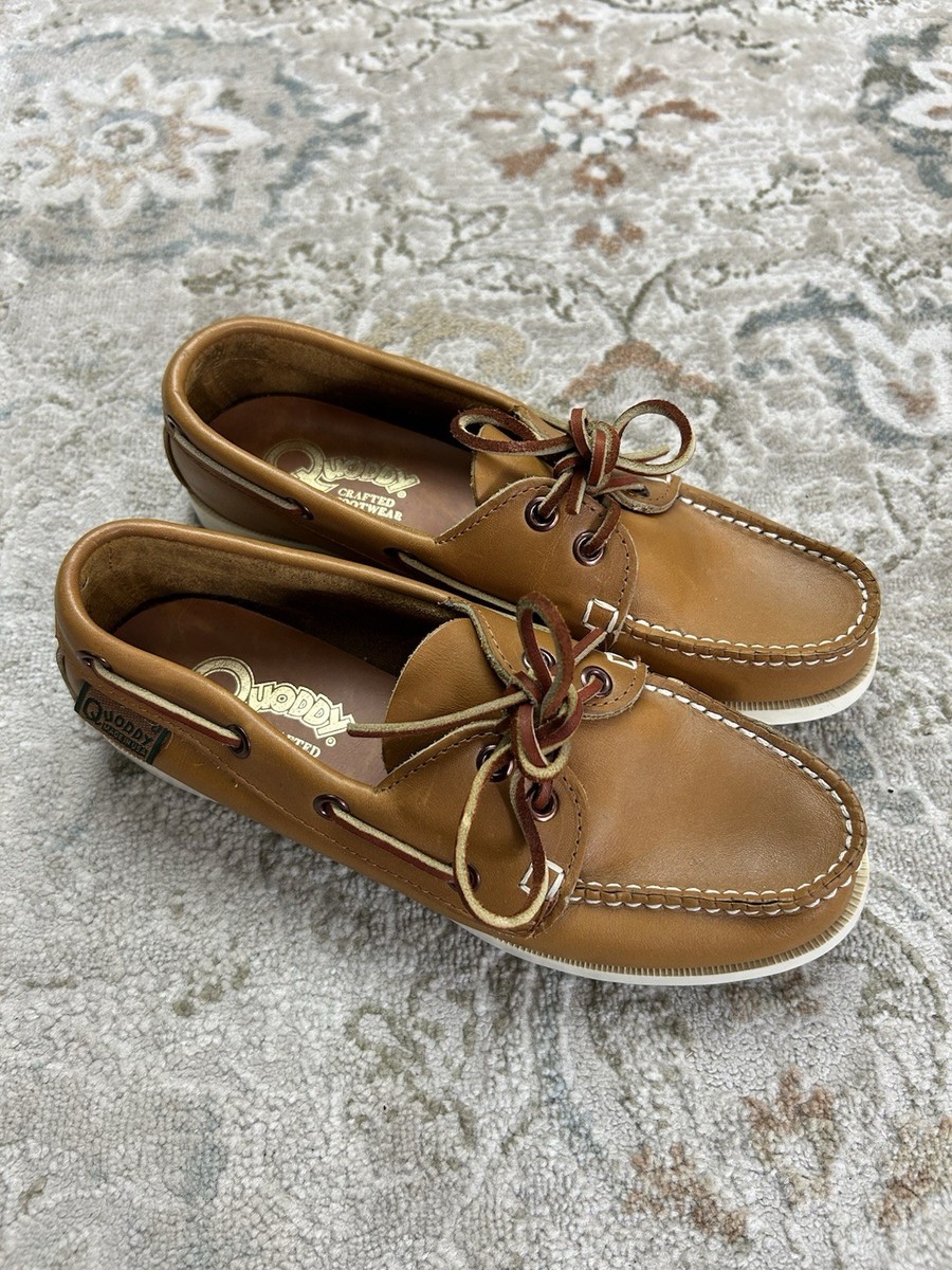 アメリカ製　QUODDY　クオッディー　ボートモカシン　US9　27㎝　ブラウン アメリカ製 QUODDY クオッディー ボートモカシン US9 27