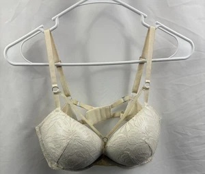 Victoria’s Secret Very Sexy Push Up 38C Bra Cream Ivory Beige Strappy Front - Picture 1 of 8