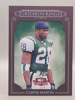 2007 Donruss Threads #PGK-10 Curtis Martin Pro Gridiron Kings Framed Red #/100 - Image 1 of 2