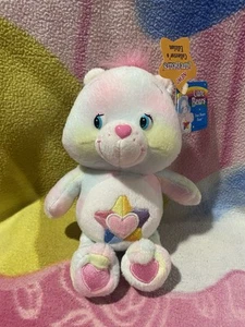RARE NWT 8" PLUSH TRUE HEART MULTI COLOURED STAR CARE BEAR BEANIE RETRO SOFT TOY - Picture 1 of 7