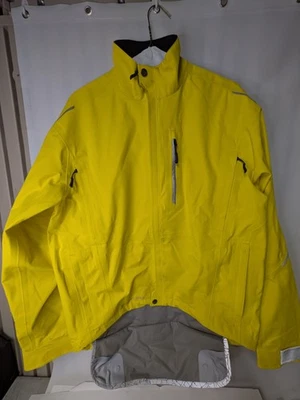 Chaqueta de ciclismo Shower Pass para hombre S amarilla negra cortavientos cremallera completa abrigo de lluvia Foto 1 de 4
