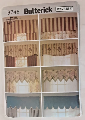 Butterick Pattern 3748 Window Treatments Drapes Curtain Sewing Craft Project (H) - Image 1 of 2