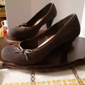 JELLYPOP Shoes Pumps, patterned cloth black and brown, mary Jane style, 9.5W - Picture 1 of 5