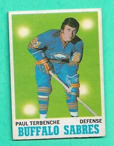 (1) PAUL TERBENCHE 1970-71 O-PEE-CHEE  # 123 SABRES EX/EX+ CARD (W1159)  