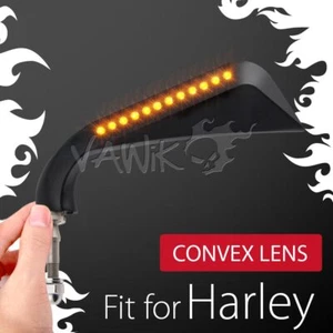 Espejos retrovisores delgados convexos negros VAWiK AXE LED DRL + indicador para Harley XR1000 de 5/16" - Imagen 1 de 10