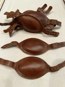 WW2 Leather Paratrooper Helmet chin Cup Chamois Lined Repo Shown For Comparison - Picture 1 of 6